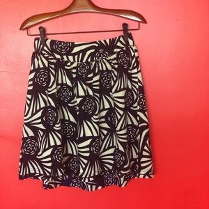 Anthropologie navy flower skirt